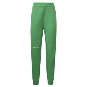 Reebok Športové nohavice  zelená / biela