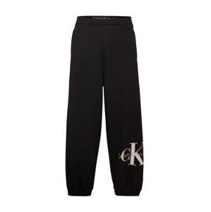 Calvin Klein Jeans Nohavice 'Archival'  tmavobéžová / sivá / čierna / šedobiela