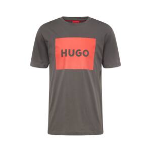 HUGO Red Tričko 'Dulive'  sivá / oranžová