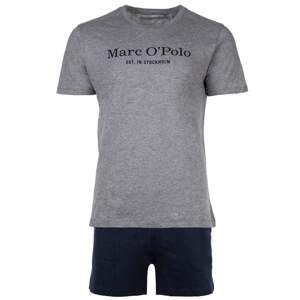 Marc O'Polo Krátke pyžamo  námornícka modrá / sivá melírovaná
