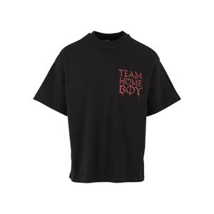 HOMEBOY Tričko 'Team'  pastelovo červená / čierna