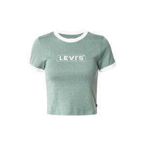 LEVI'S ® Tričko 'Graphic Mini Ringer'  mätová / strieborná / biela