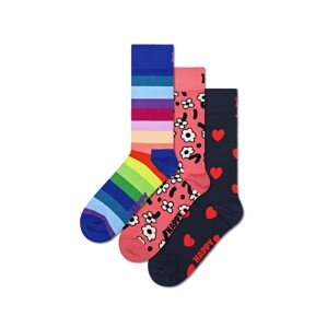Happy Socks Ponožky  tmavomodrá / svetlomodrá / lososová / šedobiela