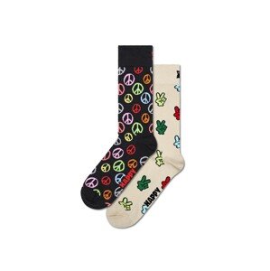 Happy Socks Ponožky 'Peace'  krémová / zelená / ohnivo červená / čierna