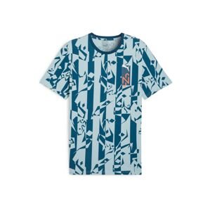 PUMA Funkčné tričko 'Puma  x Neymar Jr Creativity'  námornícka modrá / svetlomodrá / oranžová / biela