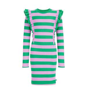 WE Fashion Šaty  zelená / ružová
