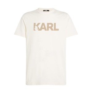 Karl Lagerfeld Tričko  tmavobéžová / prírodná biela