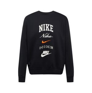Nike Sportswear Športová mikina 'Club'  oranžová / čierna / biela