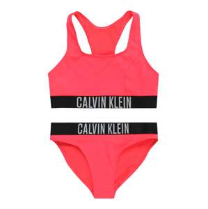 Calvin Klein Swimwear Bikiny  sivá / svetločervená / čierna