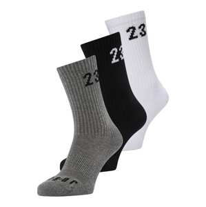 Jordan Športové ponožky  sivá melírovaná / čierna / biela
