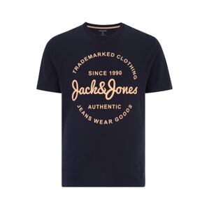 Jack & Jones Plus Tričko 'FOREST'  námornícka modrá / púdrová