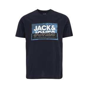 Jack & Jones Plus Tričko 'LOGAN'  tmavomodrá / svetlomodrá / čierna / šedobiela