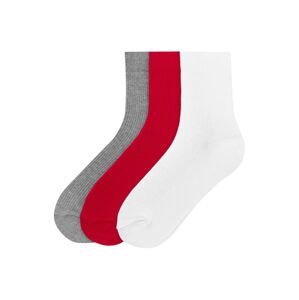 Pull&Bear Ponožky  sivá melírovaná / červená / biela