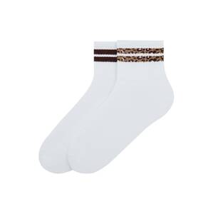 Pull&Bear Ponožky  hnedá / čierna / biela