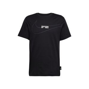 Nike Sportswear Tričko 'BIG SWOOSH'  striebornosivá / čierna / biela
