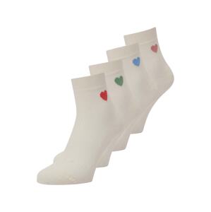 Lindex Ponožky  svetlobéžová / zelená / eozín / červená