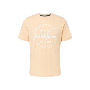 JACK & JONES Tričko 'FOREST'  marhuľová / biela