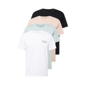 HOLLISTER Tričko  pastelovo zelená / ružová / čierna / biela