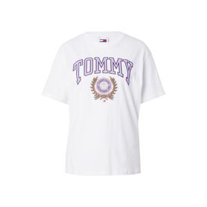 Tommy Jeans Tričko 'Varsity Sport 3'  farba ťavej srsti / orgovánová / čierna / biela