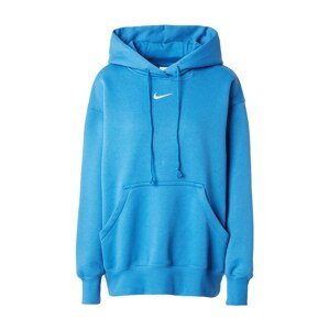 Nike Sportswear Mikina 'Phoenix Fleece'  neónovo modrá / biela