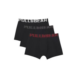 Pull&Bear Boxerky  sivá / rubínová / čierna / biela