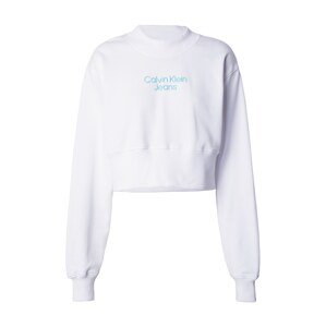 Calvin Klein Jeans Mikina 'INSTITUTIONAL'  azúrová / biela