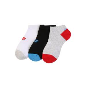 4F Športové ponožky  modrá / sivá / červená / čierna / biela
