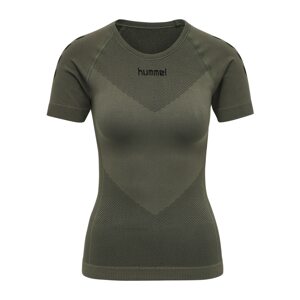 Hummel Funkčné tričko 'First Seamless'  olivová / čierna