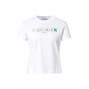 Calvin Klein Jeans Tričko  svetlobéžová / zelená / svetlofialová / pastelovo ružová / biela