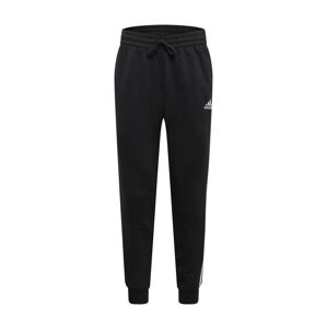 ADIDAS SPORTSWEAR Športové nohavice 'Essentials Fleece Tapered Cuff 3-Stripes'  čierna / biela