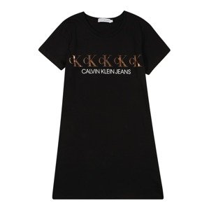 Calvin Klein Jeans Šaty  zlatá / čierna / biela