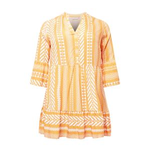 ONLY Carmakoma Košeľové šaty 'Marrakesh'  oranžová / biela