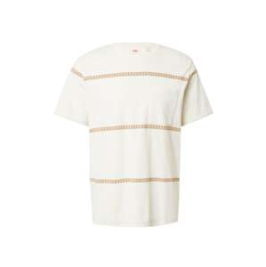 LEVI'S ® Tričko 'SS Pocket Tee RLX'  krémová / hnedá / svetlozelená / oranžová
