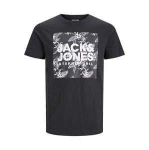 JACK & JONES Tričko  sivá / čierna / biela