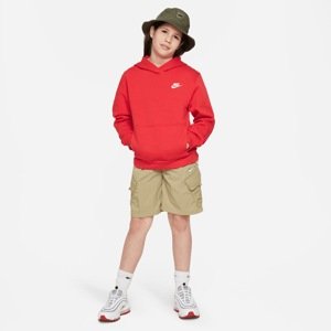 Nike Sportswear Mikina 'Club Fleece'  ohnivo červená / biela