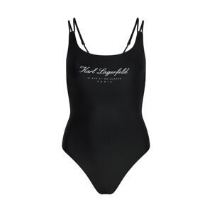 Karl Lagerfeld Jednodielne plavky 'Hotel'  čierna / biela