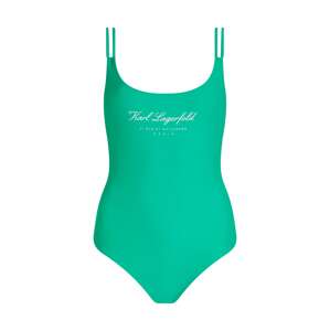 Karl Lagerfeld Jednodielne plavky 'Hotel'  zelená / biela