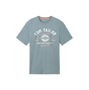 TOM TAILOR Tričko  svetlosivá / zelená / oranžová