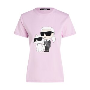 Karl Lagerfeld Tričko 'Ikonik 2.0'  béžová / levanduľová / čierna / biela