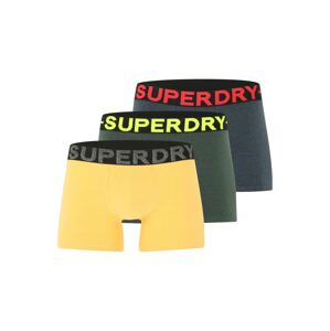 Superdry Boxerky  žltá / tmavosivá / tmavozelená