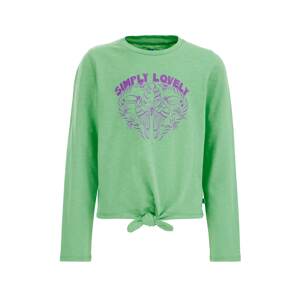 WE Fashion Tričko  zelená / fialová