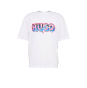 HUGO Blue Tričko 'Nillumi'  tyrkysová / ružová / biela