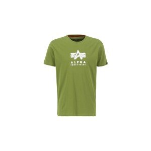 ALPHA INDUSTRIES Tričko  zelená / kiwi / biela