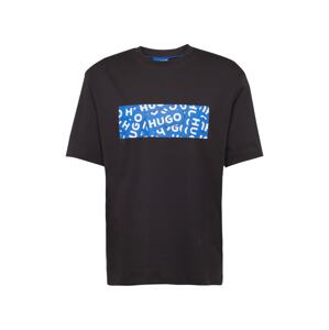 HUGO Blue Tričko 'Nalayo'  azúrová / čierna / biela