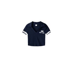 Bershka Tričko 'UCLA'  námornícka modrá / biela