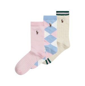 Polo Ralph Lauren Ponožky 'MAIDSTONE 3'  béžová / svetlomodrá / ružová / biela