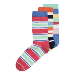 Polo Ralph Lauren Ponožky 'CLUB 55'  modrá / pastelovo zelená / červená / biela