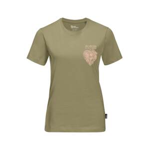 JACK WOLFSKIN Funkčné tričko 'DISCOVER HEART'  olivová / ružová