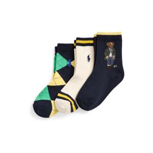 Polo Ralph Lauren Ponožky  námornícka modrá / žltá / zelená melírovaná / biela ako vlna