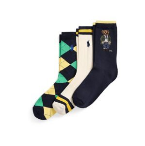 Polo Ralph Lauren Ponožky 'AIP BOYBEAR4'  námornícka modrá / tyrkysová / žltá / biela